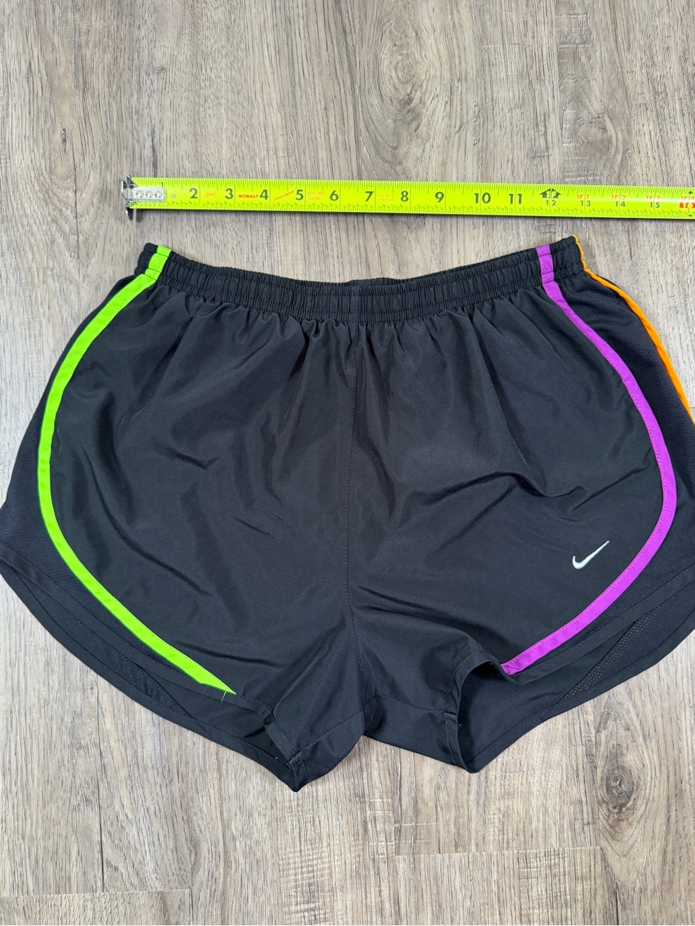 Vintage Nike Dri-FIT Tempo Shorts Black Multicolor Trim M - Picture 2 of 9